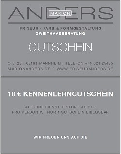 Gutschein Marion Anders Mannheim Friseur